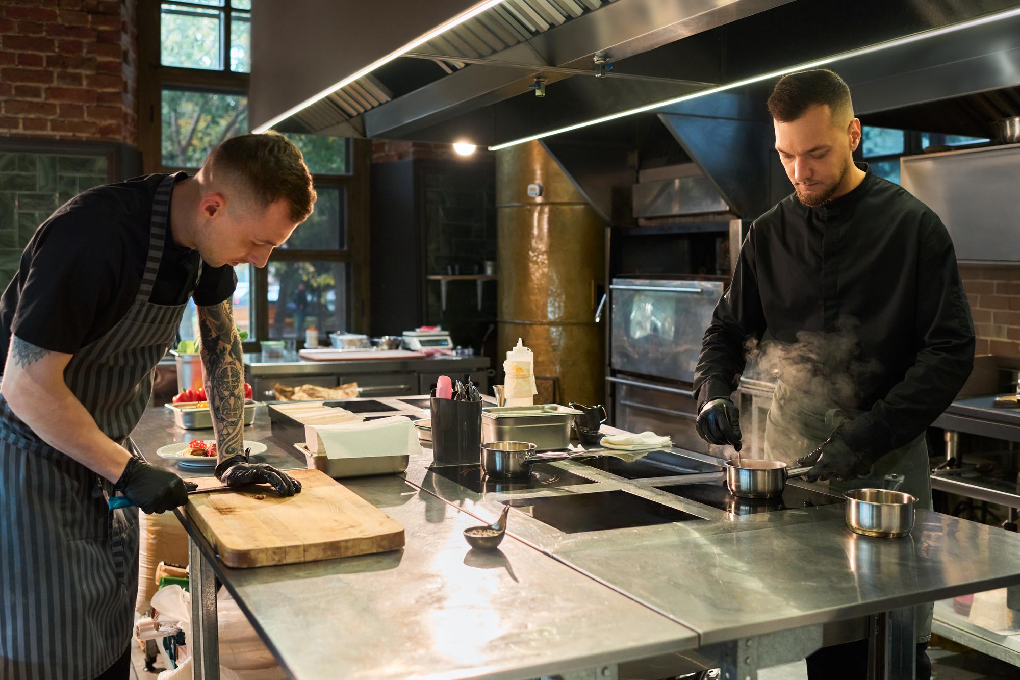 Interior of a small high-tech culinary workshop